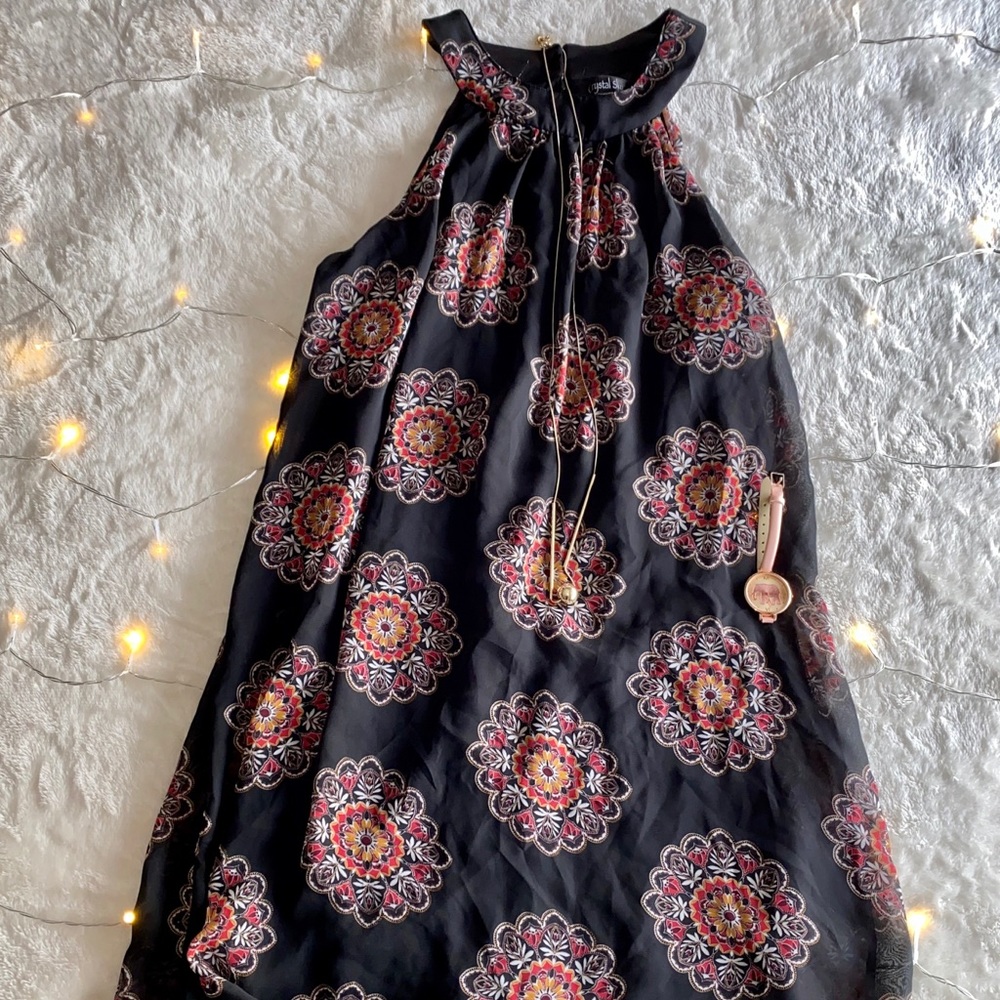 Black floral flowing sundress